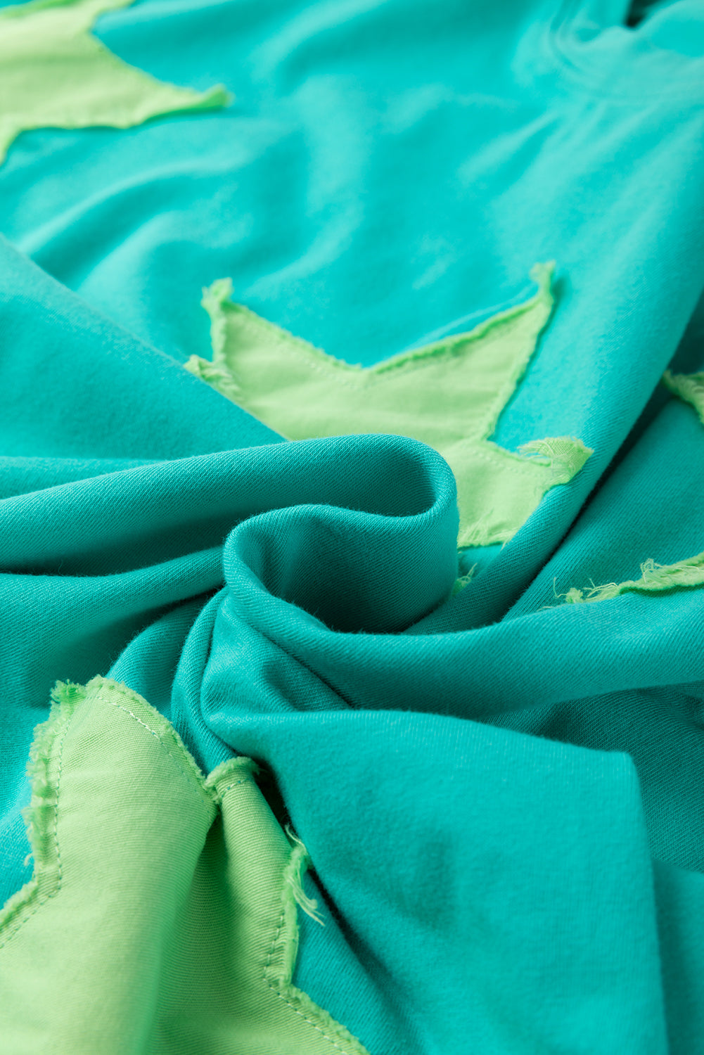 Etta Frayed Denim Star Patched Oversize Top